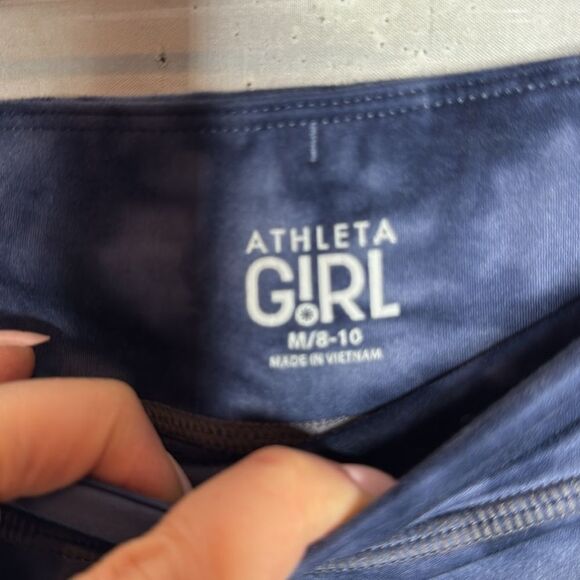 Athleta Girl Navy Blue Tye Dye Leggings. Size M 8/10. - Picture 4 of 8
